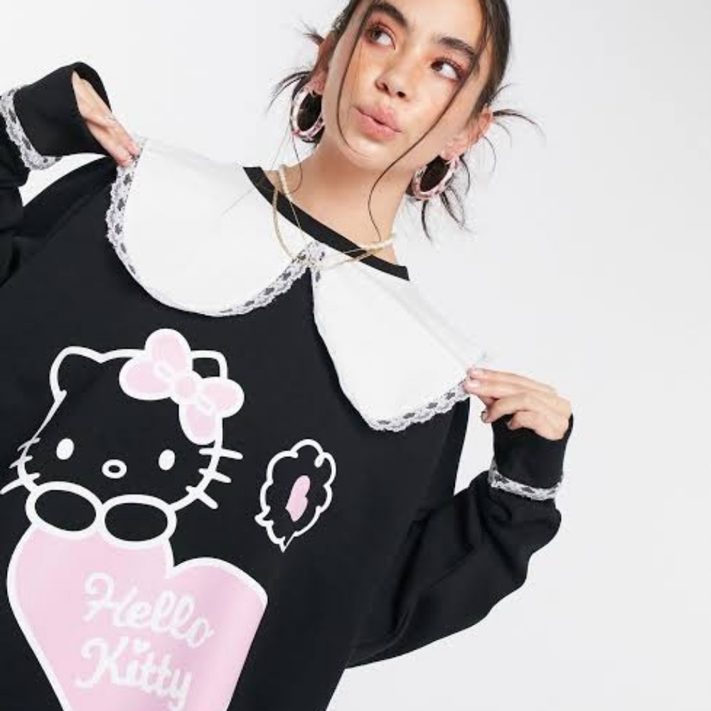 Hello Kitty x New Girl Order Oversized Sweater Dress with Collar - Picture 3 of 3